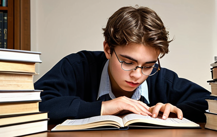** A student deeply engrossed in studying law books, surrounded by notes. Books are open, highlighting key points. Possibly a calendar showing a study schedule in the background. Capture the feeling of focused, dedicated preparation for an exam.
**