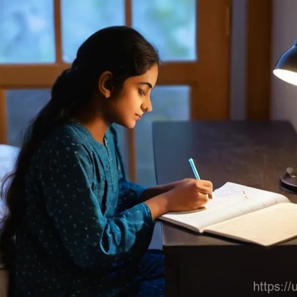 법무사 시험장 필수 준비물 - The Night Before the Exam**
"A young South Asian female student, around 17 years old, is seated ...