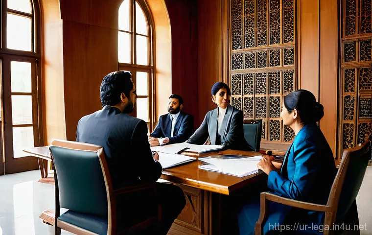 법무사 사무소와 로펌의 협업 사례 - **Prompt:** "A diverse group of lawyers, including both a seasoned local attorney with a warm, appro...